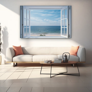 Tableau Fenêtre Ouverte Vue Mer